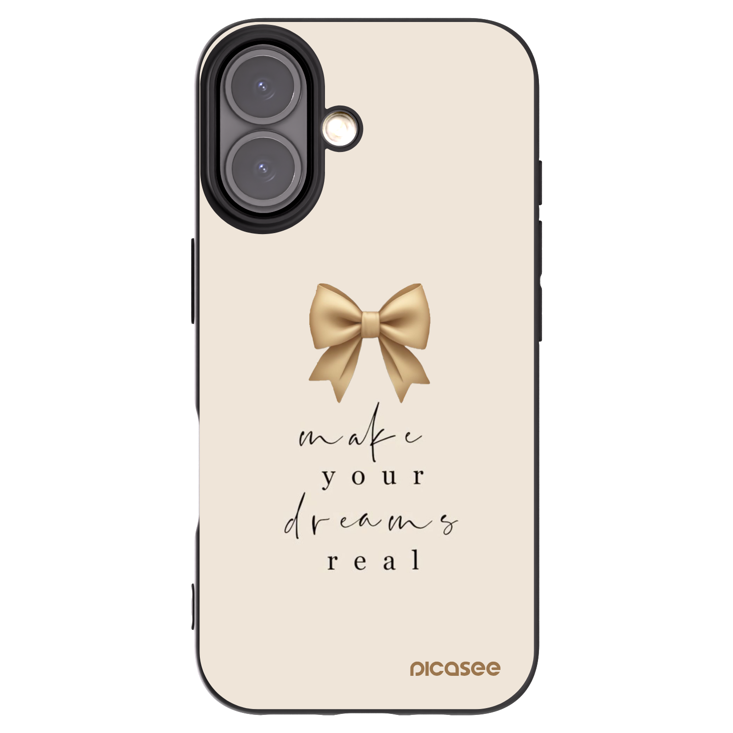 Silikónový čierny obal pre Apple iPhone 16 - Golden Dream