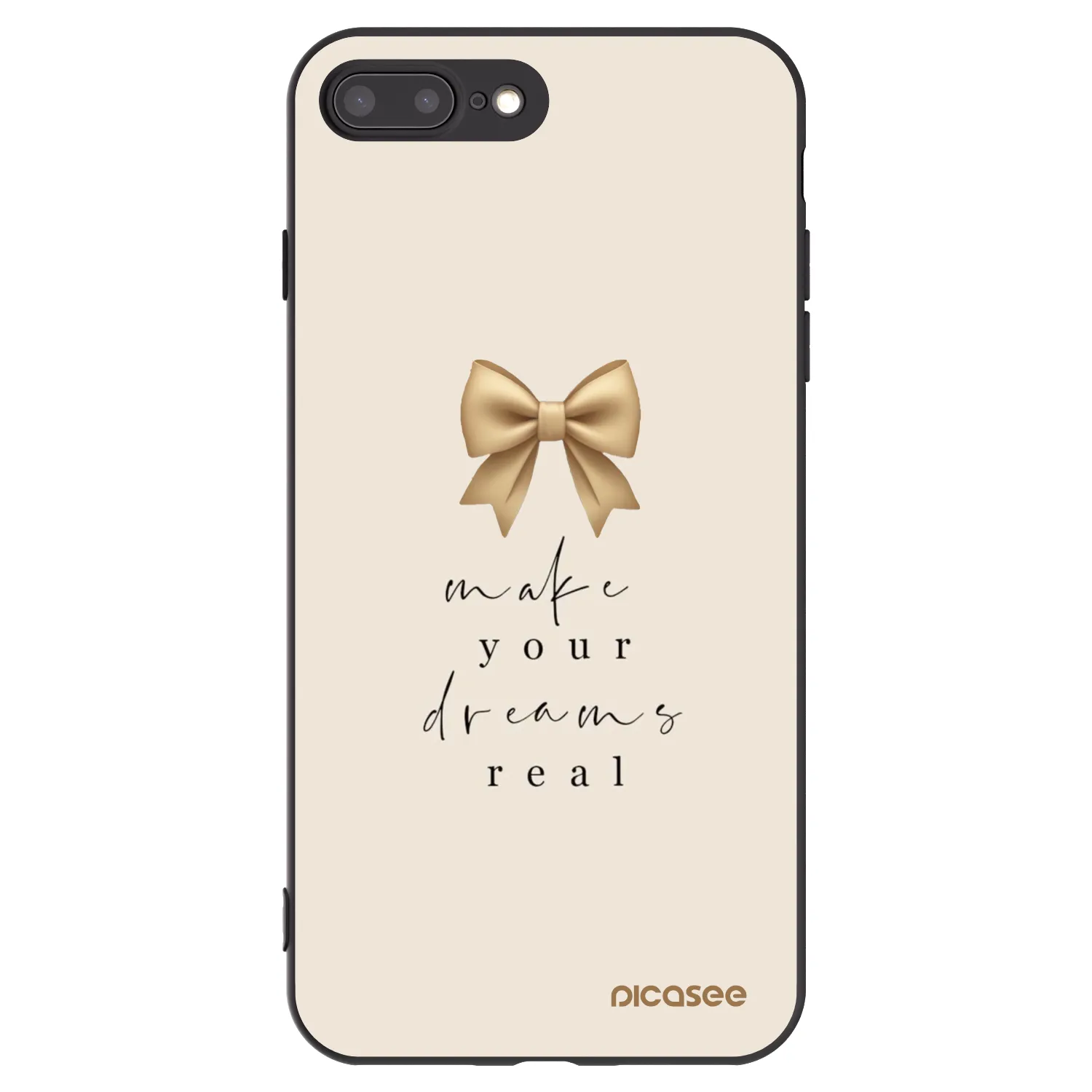 Picasee silikónový čierny obal pre Apple iPhone 8 Plus - Golden Dream