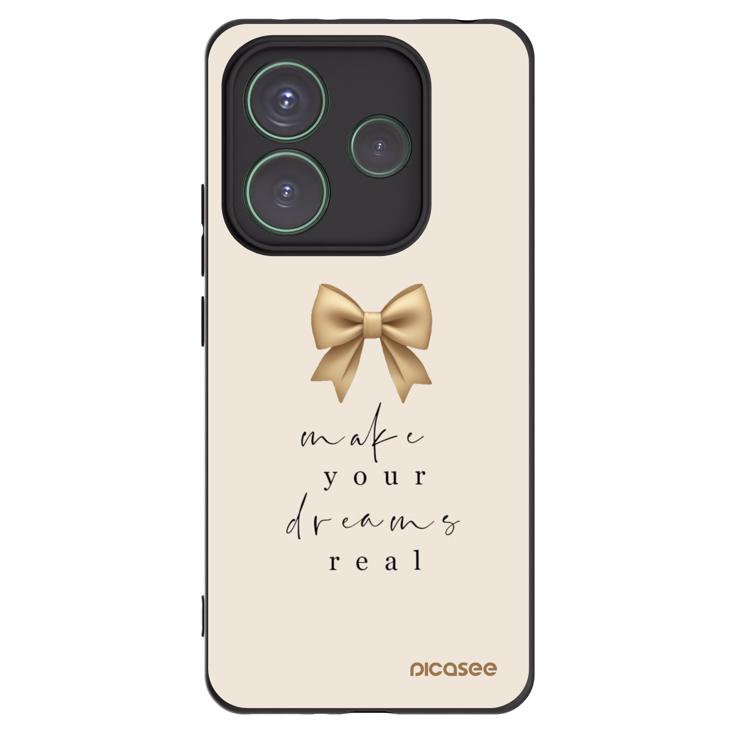 Silikónový čierny obal pre Xiaomi Redmi Note 14 5G - Golden Dream