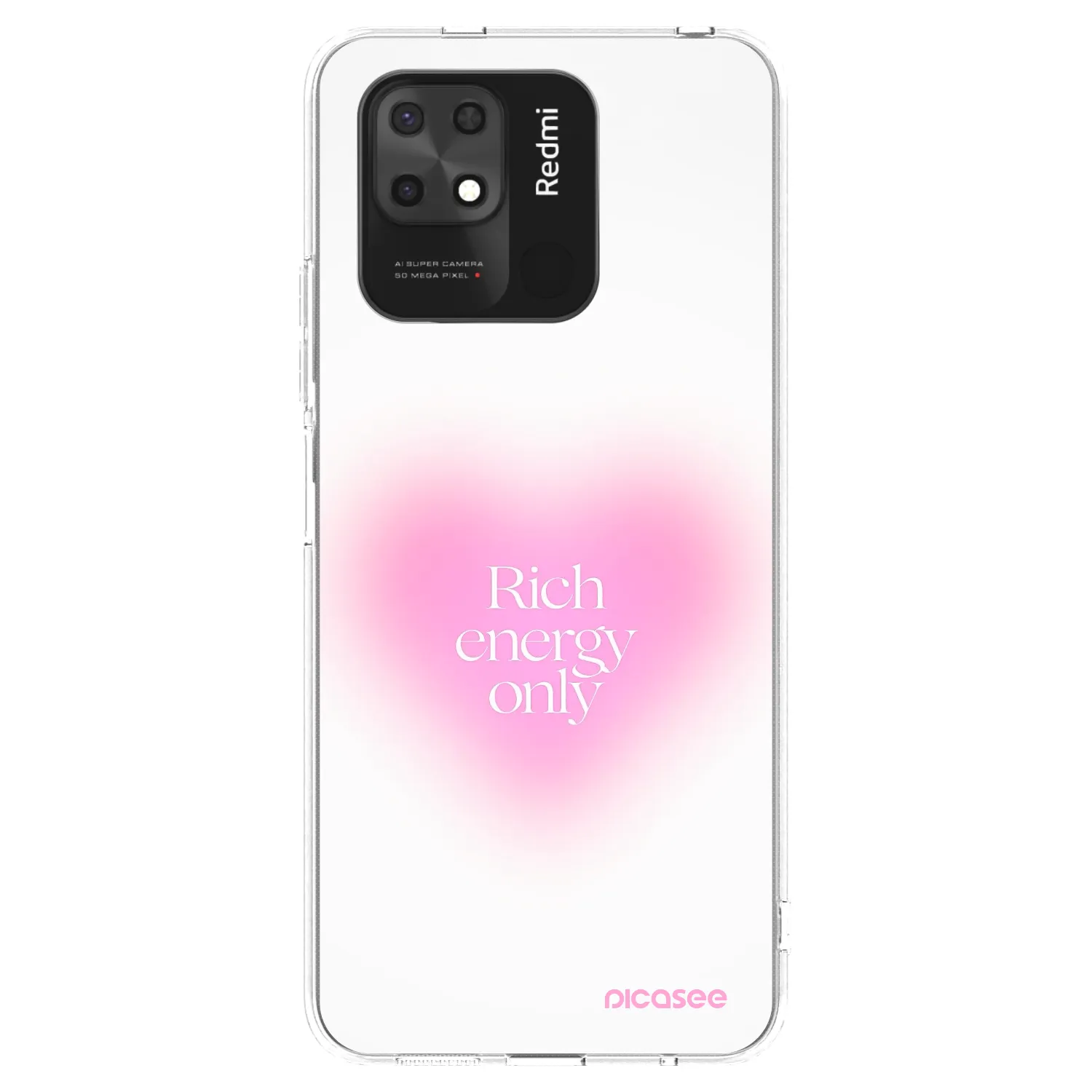Silikónový prehľadný obal pre Xiaomi Redmi 10C - Rich Energy