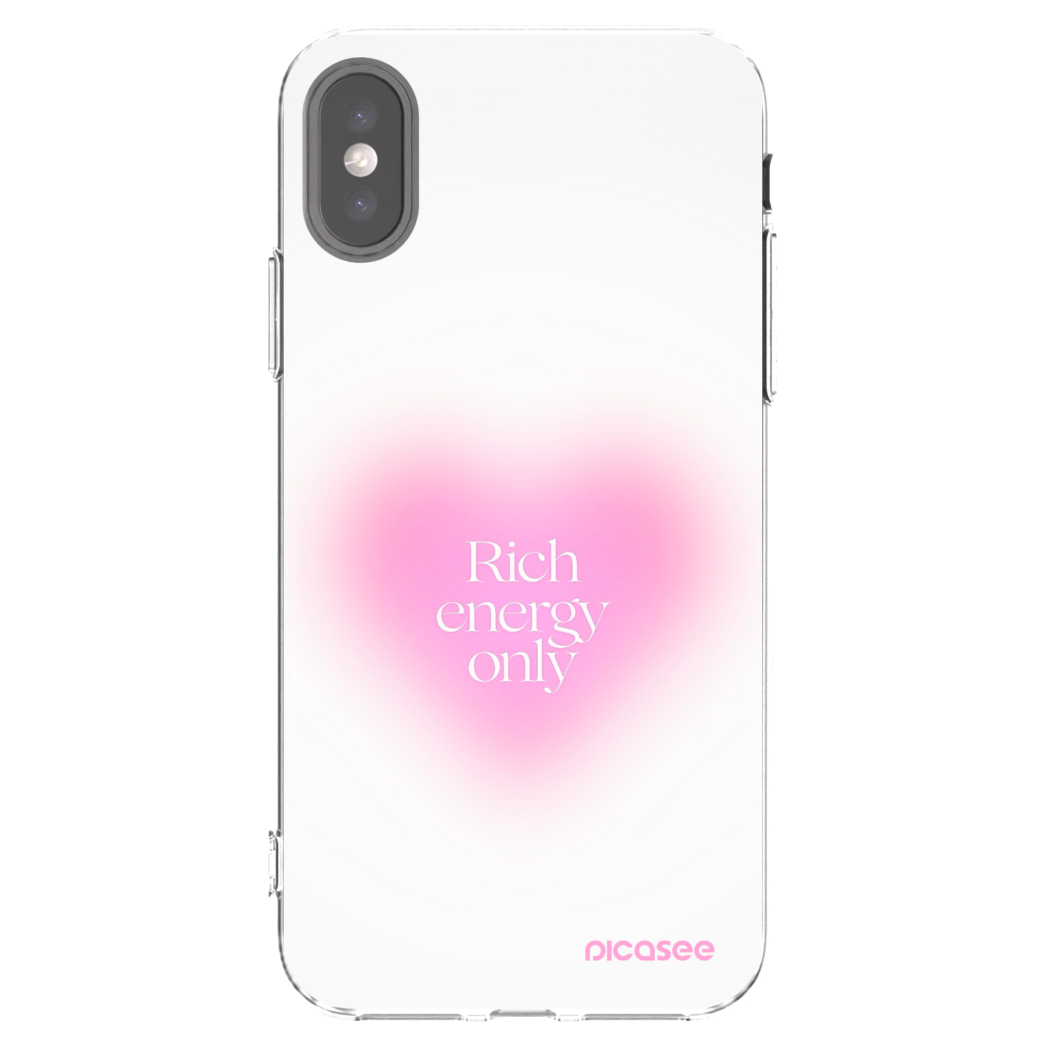 Picasee silikónový prehľadný obal pre Apple iPhone X/XS - Rich Energy
