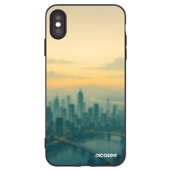 Picasee silikónový čierny obal pre Apple iPhone XS Max - Airplane mode