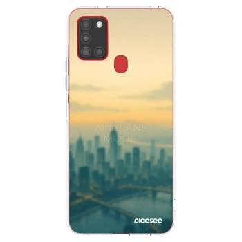 Picasee silikónový prehľadný obal pre Samsung Galaxy A21s - Airplane mode