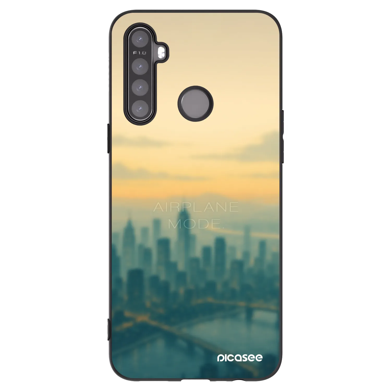 Picasee silikónový čierny obal pre Realme 5 - Airplane mode