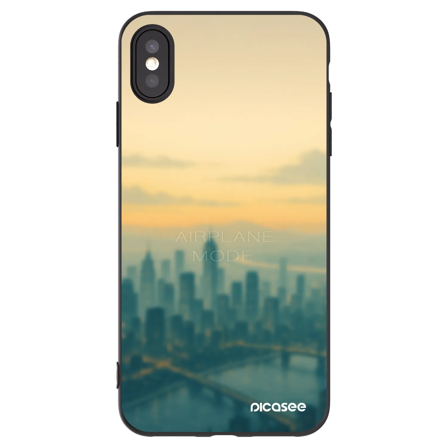 Picasee silikónový čierny obal pre Apple iPhone XS Max - Airplane mode
