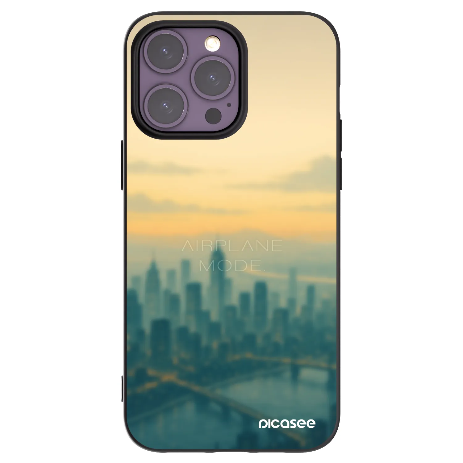 Picasee silikónový čierny obal pre Apple iPhone 14 Pro Max - Airplane mode