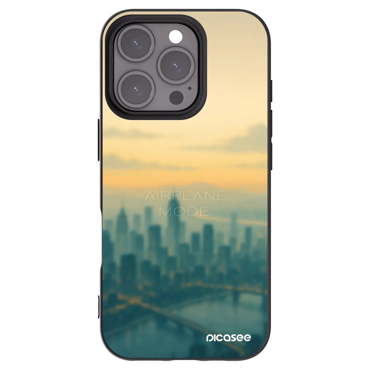Picasee silikónový čierny obal pre Apple iPhone 16 Pro - Airplane mode