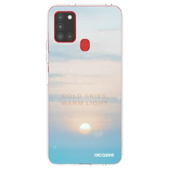 Picasee silikónový prehľadný obal pre Samsung Galaxy A21s - COLD SKIES