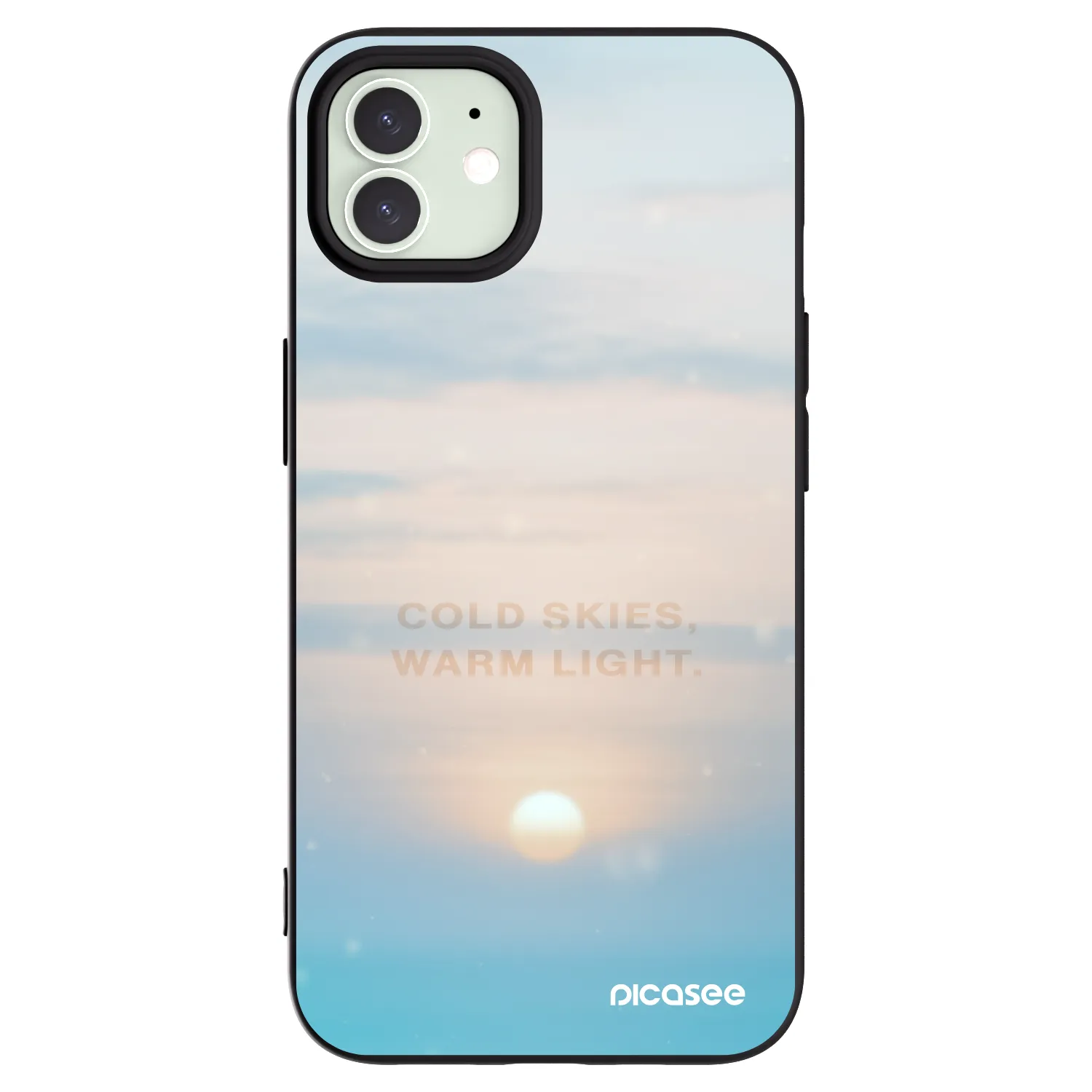 Picasee silikónový čierny obal pre Apple iPhone 12 - COLD SKIES