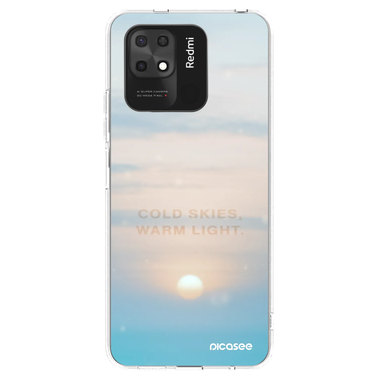 Silikónový prehľadný obal pre Xiaomi Redmi 10C - COLD SKIES