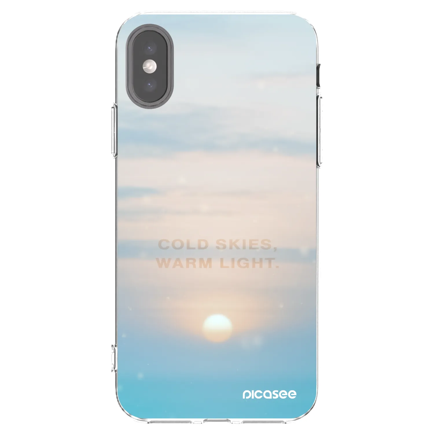 Silikónový prehľadný obal pre Apple iPhone X/XS - COLD SKIES