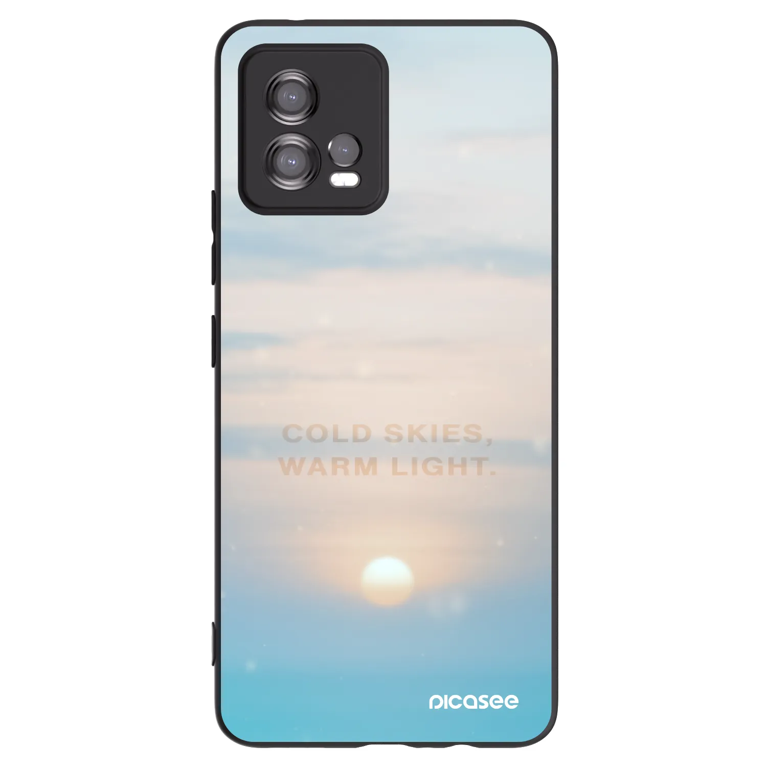 Picasee silikónový čierny obal pre Motorola Moto G72 - COLD SKIES