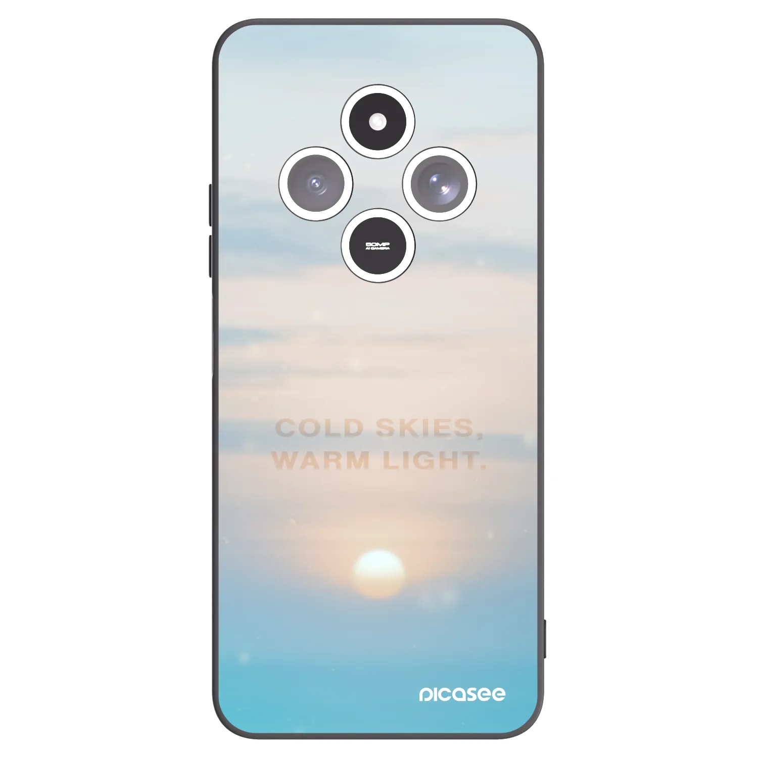 Picasee silikónový čierny obal pre Xiaomi Redmi 14C - COLD SKIES