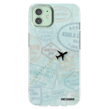Picasee silikónový prehľadný obal pre Apple iPhone 12 - FLIGHT PATH