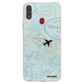 Picasee silikónový prehľadný obal pre Samsung Galaxy A20s - FLIGHT PATH