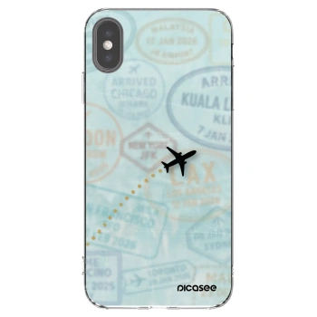 Picasee silikónový prehľadný obal pre Apple iPhone XS Max - FLIGHT PATH