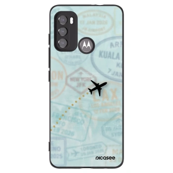 Picasee silikónový čierny obal pre Motorola Moto G60 - FLIGHT PATH