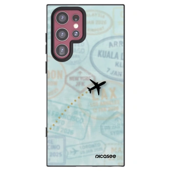 Picasee silikónový čierny obal pre Samsung Galaxy S22 Ultra 5G - FLIGHT PATH