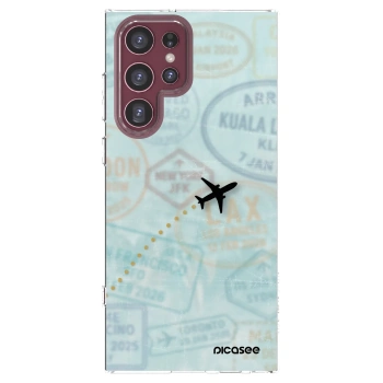 Picasee silikónový prehľadný obal pre Samsung Galaxy S22 Ultra 5G - FLIGHT PATH