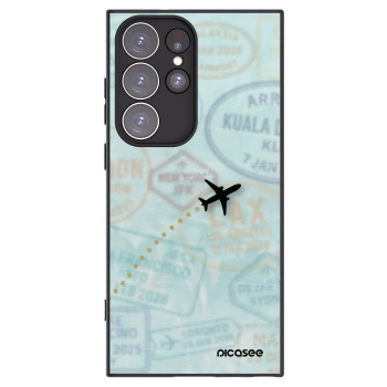 Picasee silikónový čierny obal pre Samsung Galaxy S23 Ultra 5G - FLIGHT PATH