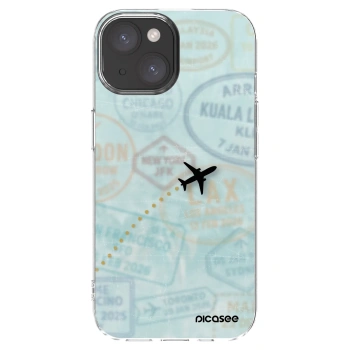 Picasee silikónový prehľadný obal pre Apple iPhone 15 - FLIGHT PATH