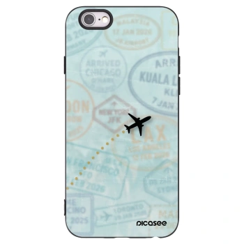 Picasee silikónový čierny obal pre Apple iPhone 6/6S - FLIGHT PATH