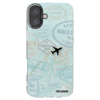 Picasee silikónový prehľadný obal pre Apple iPhone 16 Plus - FLIGHT PATH