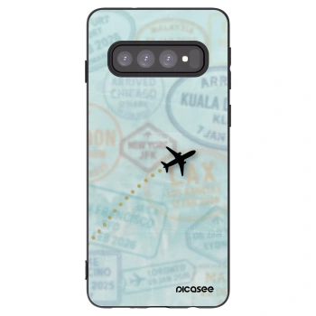 Picasee silikónový čierny obal pre Samsung Galaxy S10 G973 - FLIGHT PATH