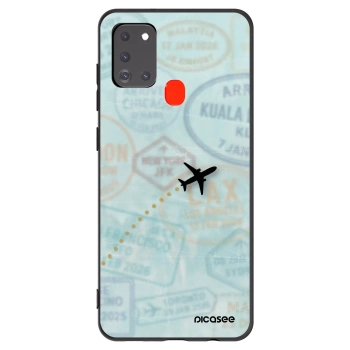 Picasee silikónový čierny obal pre Samsung Galaxy A21s - FLIGHT PATH