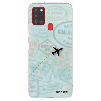 Picasee silikónový prehľadný obal pre Samsung Galaxy A21s - FLIGHT PATH