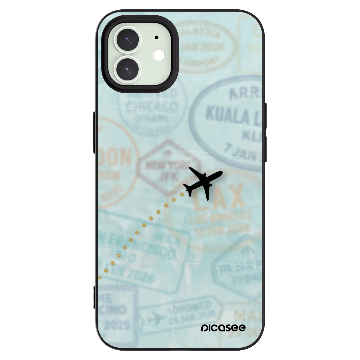 Picasee silikónový čierny obal pre Apple iPhone 12 - FLIGHT PATH