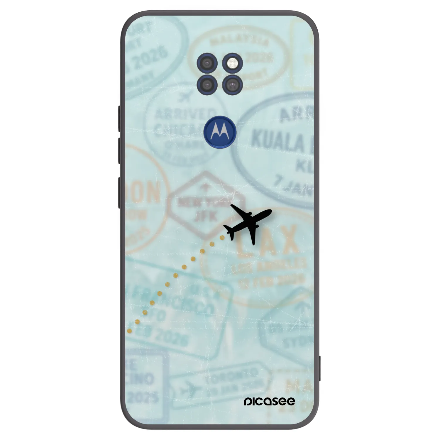 Picasee silikónový čierny obal pre Motorola Moto G9 Play - FLIGHT PATH