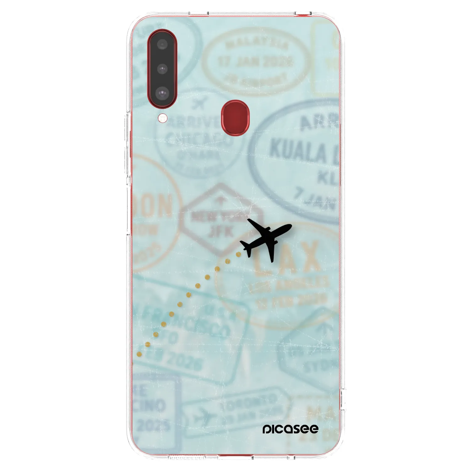 Picasee silikónový prehľadný obal pre Samsung Galaxy A20s - FLIGHT PATH