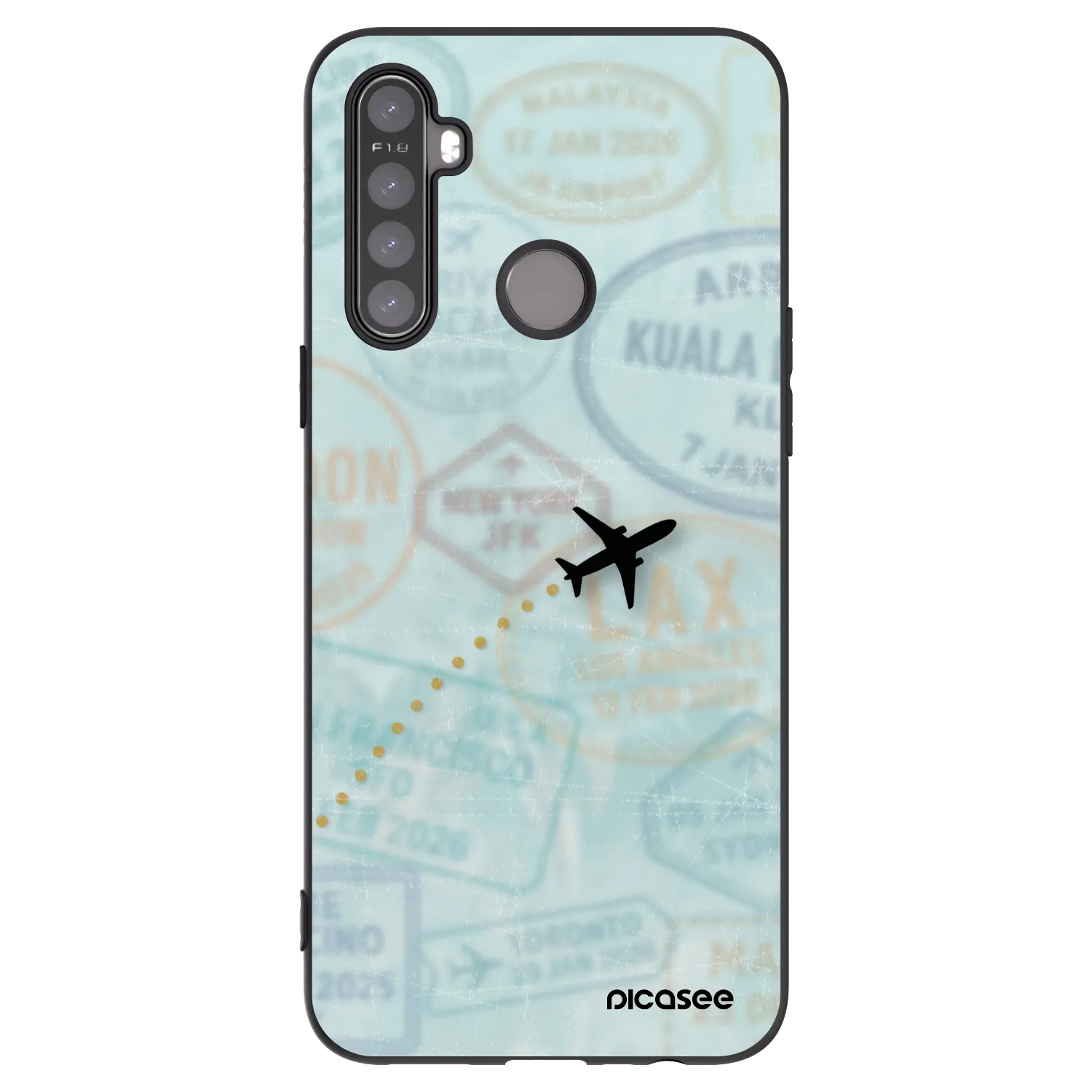 Picasee silikónový čierny obal pre Realme 6i - FLIGHT PATH