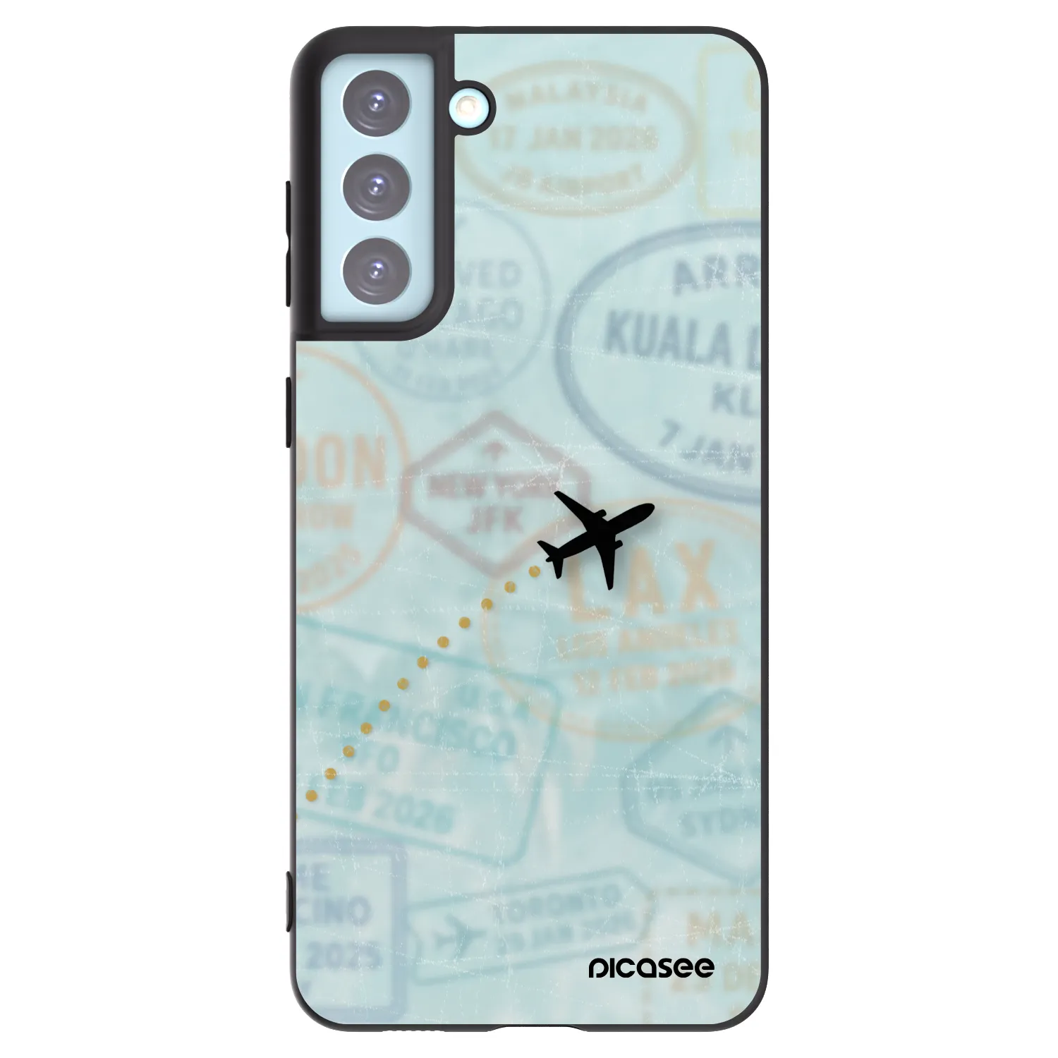 Picasee silikónový čierny obal pre Samsung Galaxy S21+ 5G G996F - FLIGHT PATH