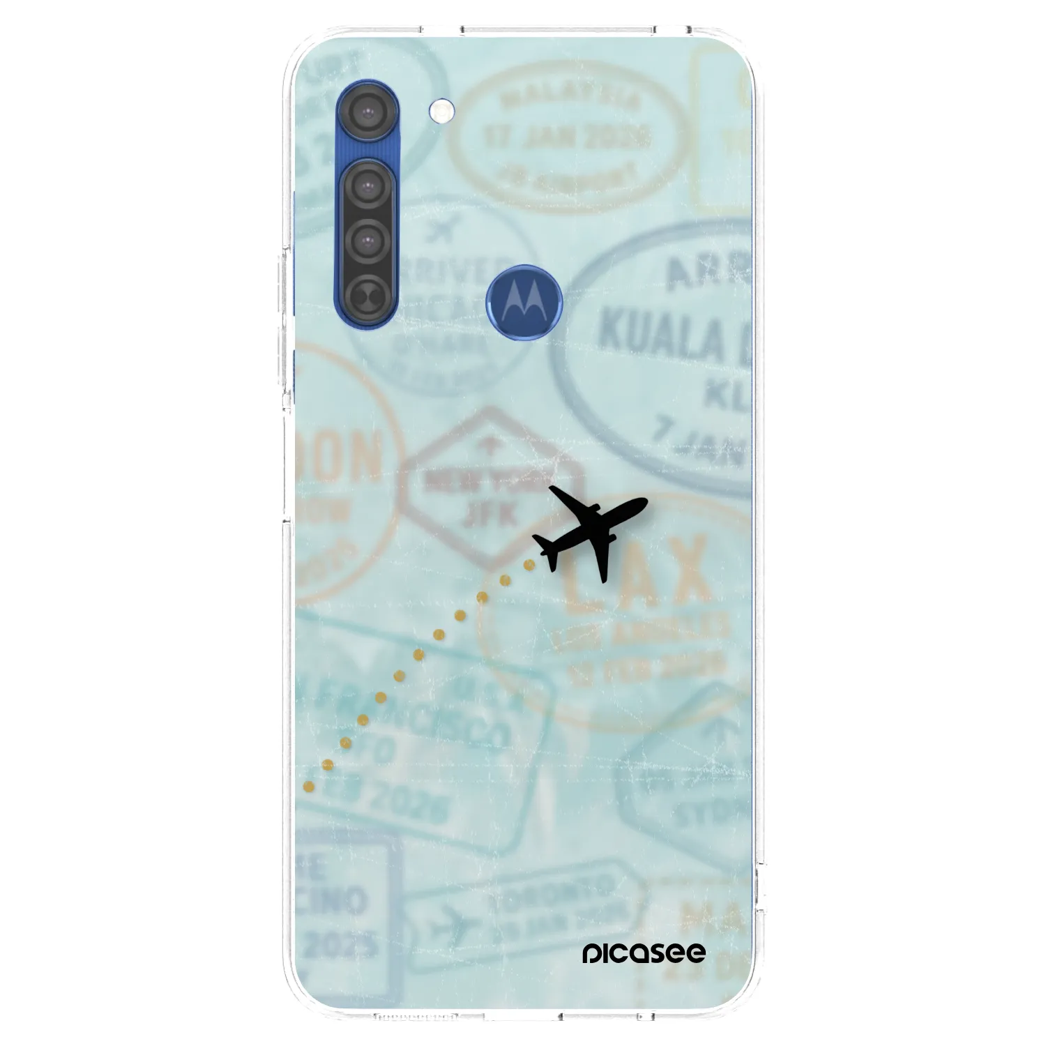 Picasee silikónový prehľadný obal pre Motorola Moto G8 - FLIGHT PATH