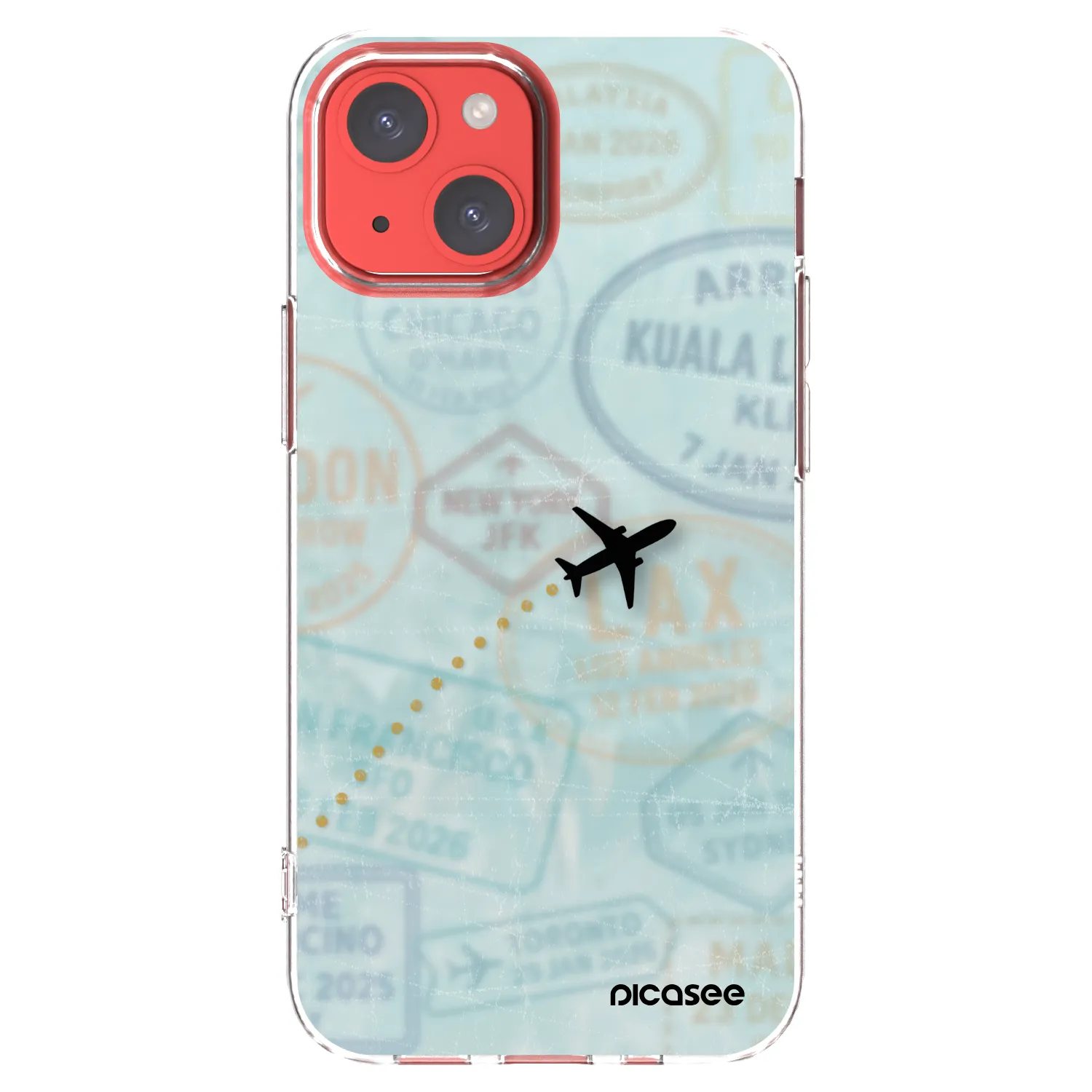 Picasee silikónový prehľadný obal pre Apple iPhone 13 mini - FLIGHT PATH