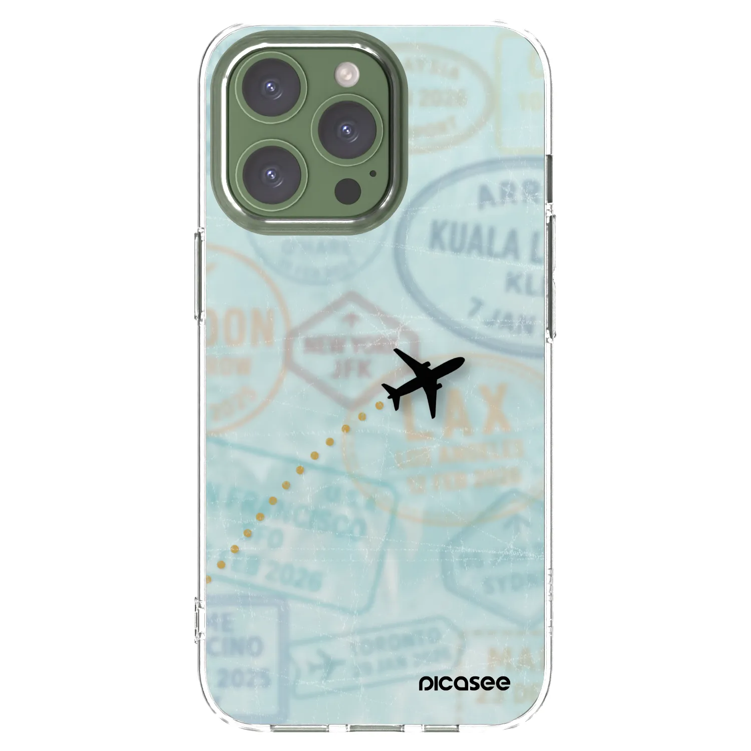 Picasee silikónový prehľadný obal pre Apple iPhone 13 Pro - FLIGHT PATH