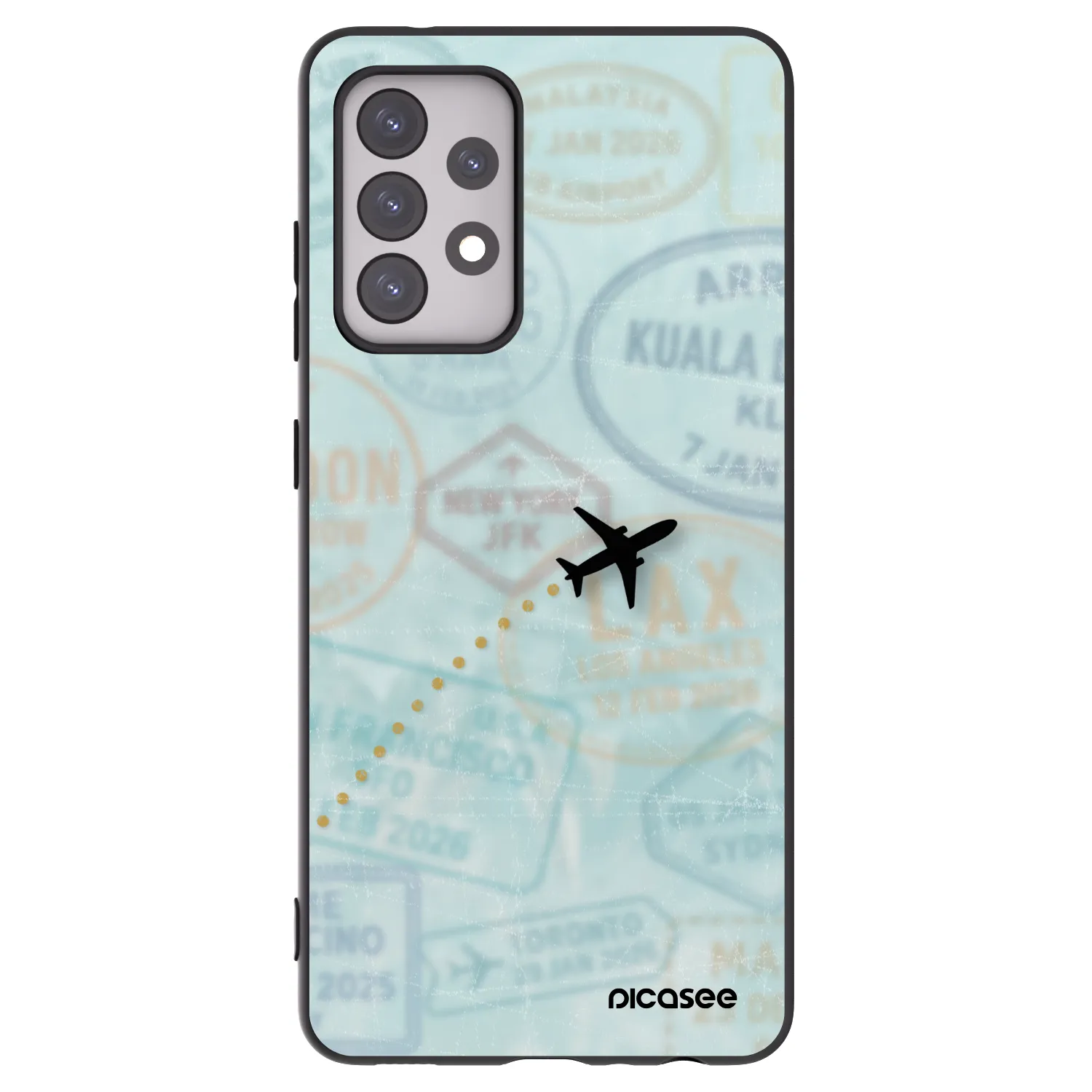 Picasee silikónový čierny obal pre Samsung Galaxy A52s 5G A528B - FLIGHT PATH