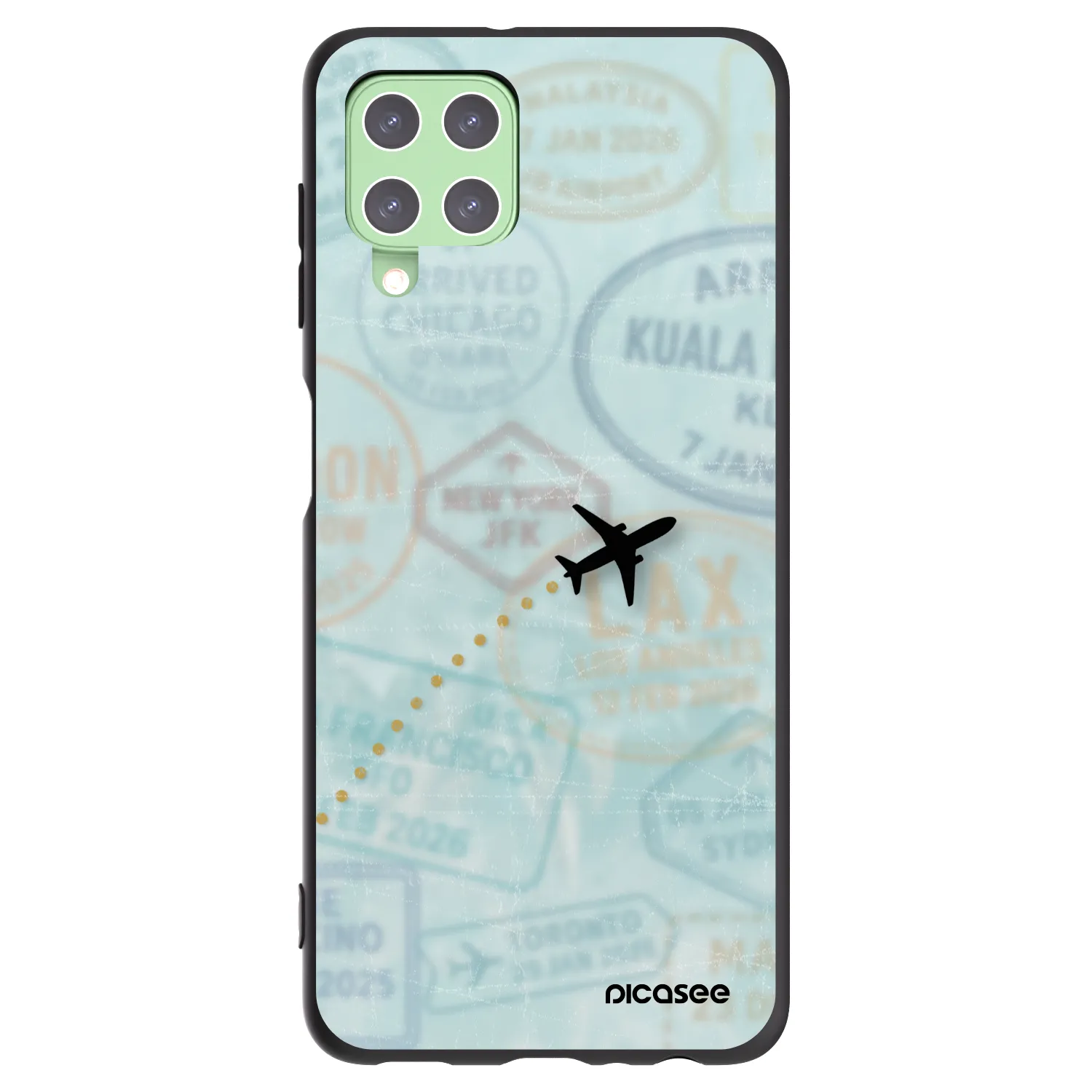 Picasee silikónový čierny obal pre Samsung Galaxy A22 A225F 4G - FLIGHT PATH