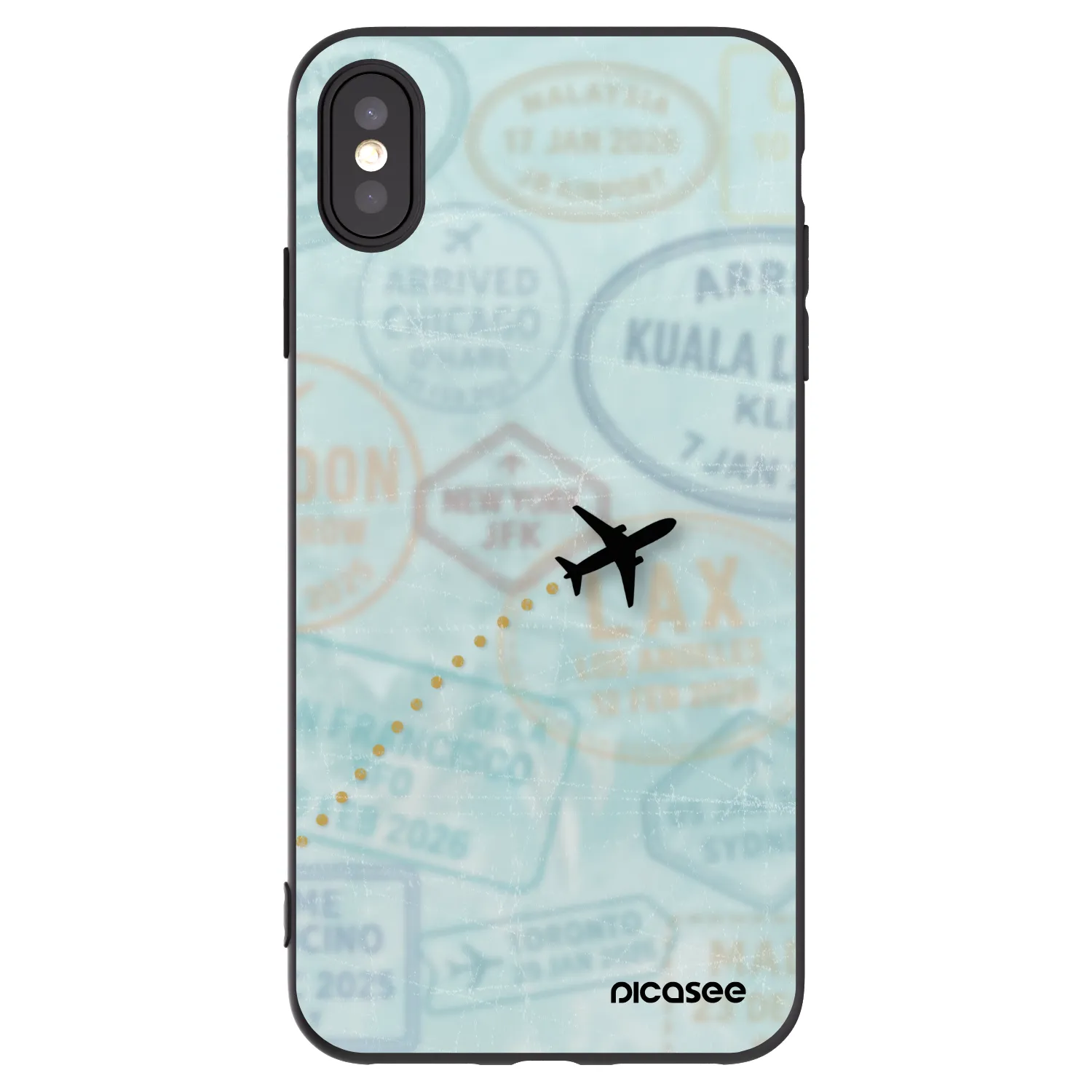Picasee silikónový čierny obal pre Apple iPhone XS Max - FLIGHT PATH