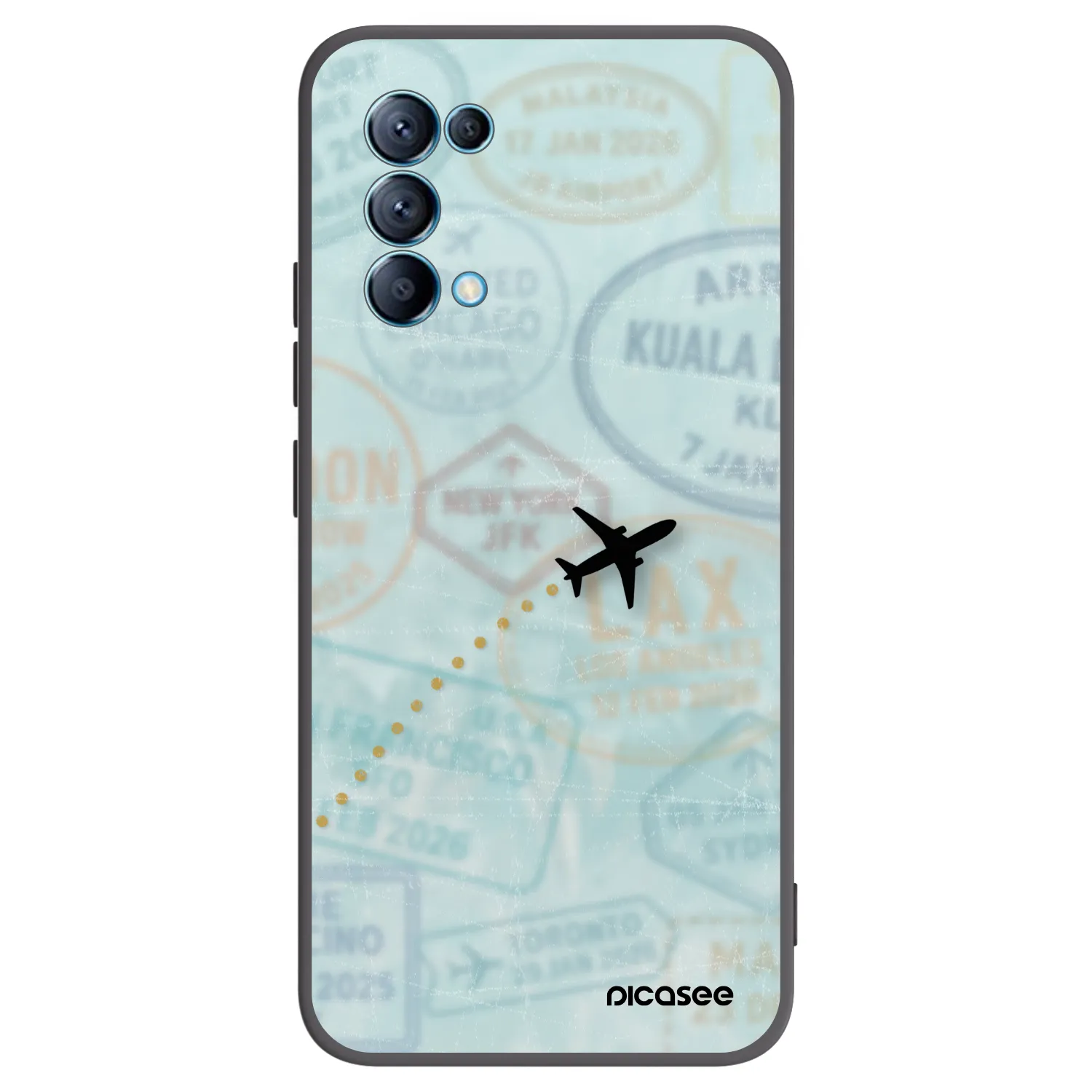 Picasee silikónový čierny obal pre OPPO Reno 5 5G - FLIGHT PATH