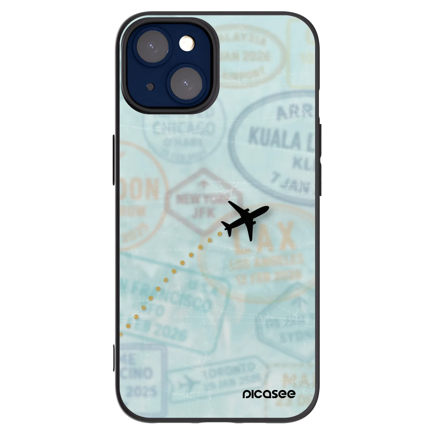 Picasee silikónový čierny obal pre Apple iPhone 14 - FLIGHT PATH