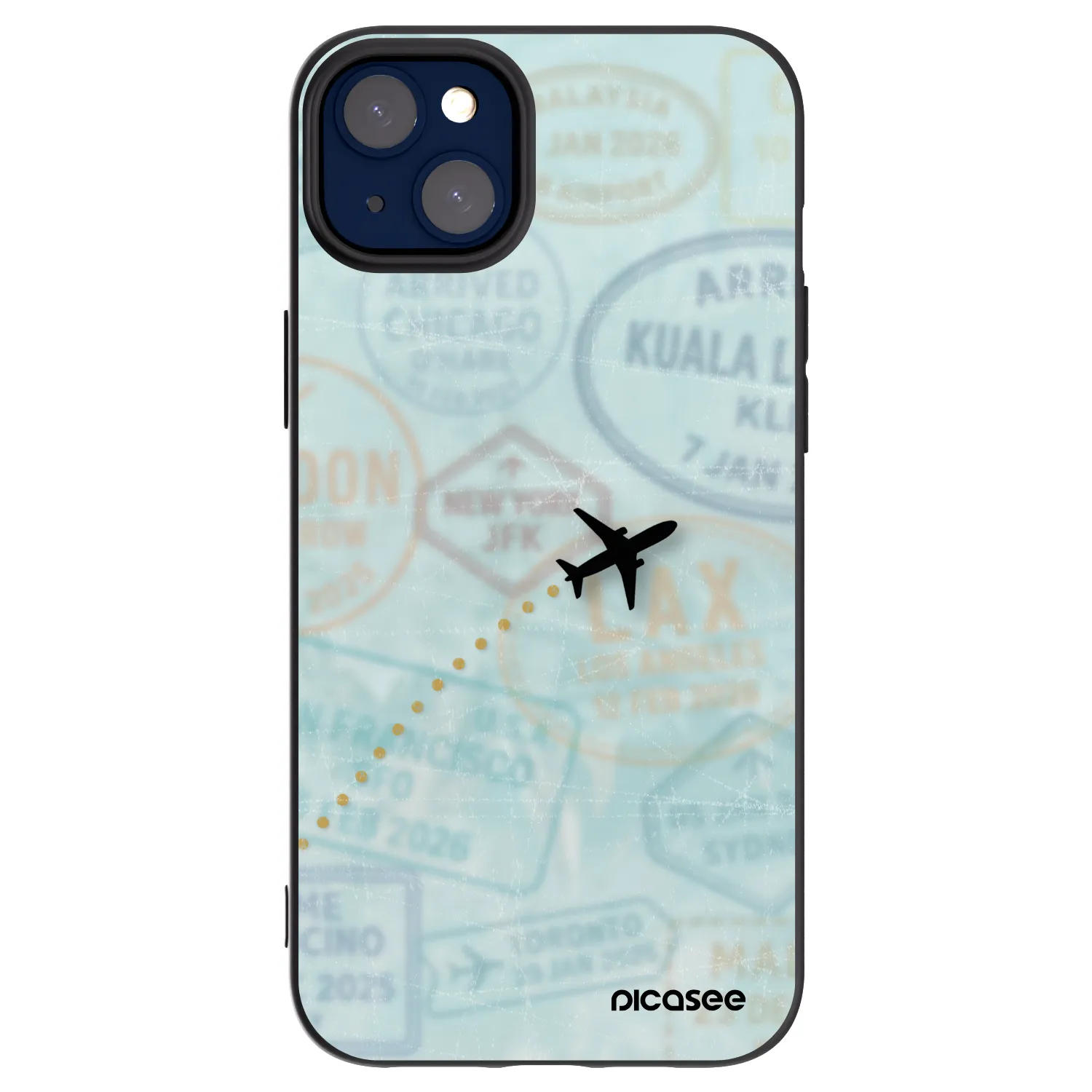 Picasee silikónový čierny obal pre Apple iPhone 14 Plus - FLIGHT PATH