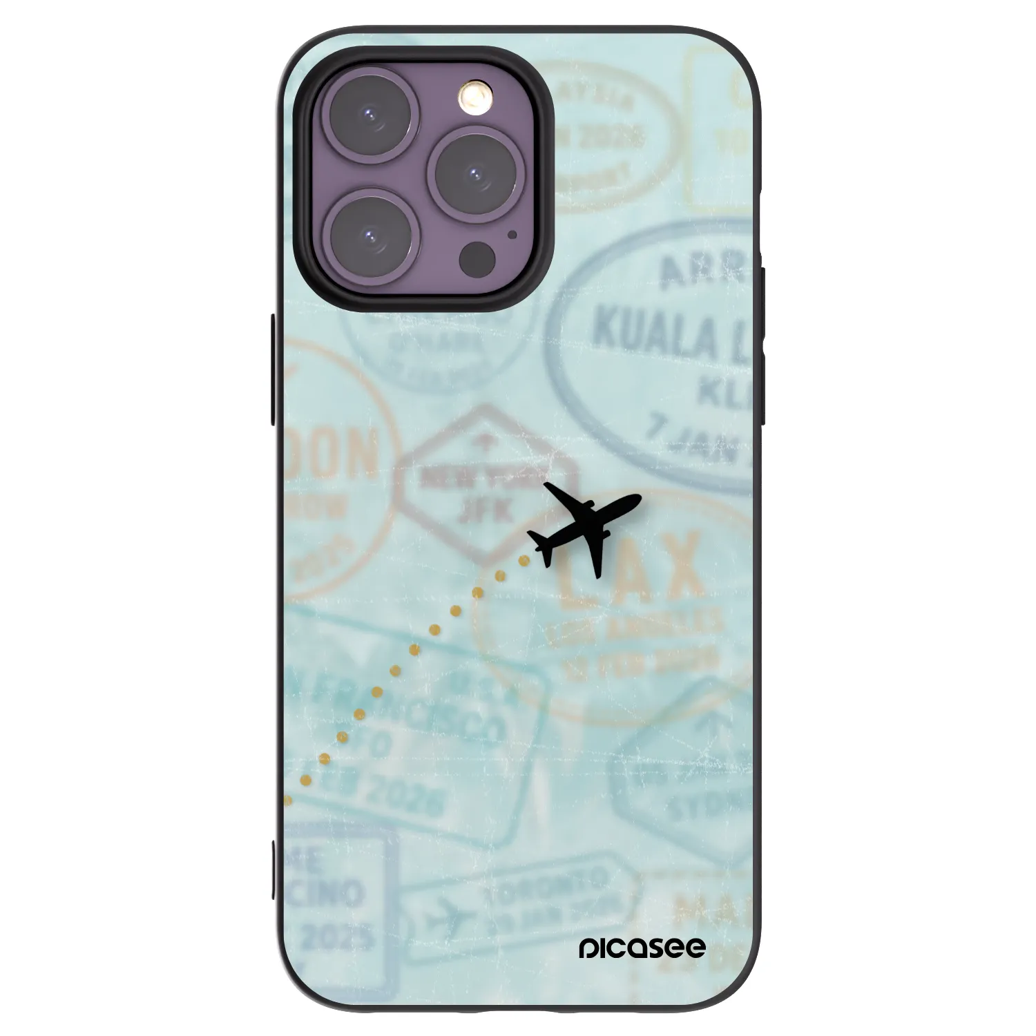 Picasee silikónový čierny obal pre Apple iPhone 14 Pro Max - FLIGHT PATH