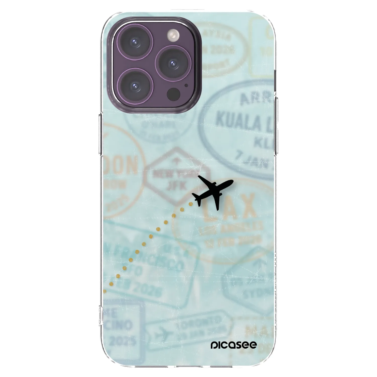 Picasee silikónový prehľadný obal pre Apple iPhone 14 Pro Max - FLIGHT PATH