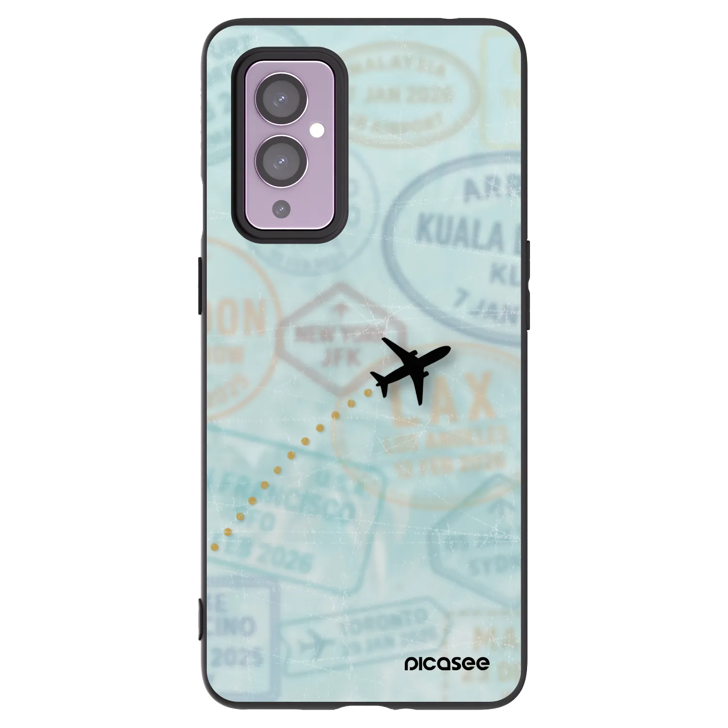 Picasee silikónový čierny obal pre OnePlus 9 - FLIGHT PATH