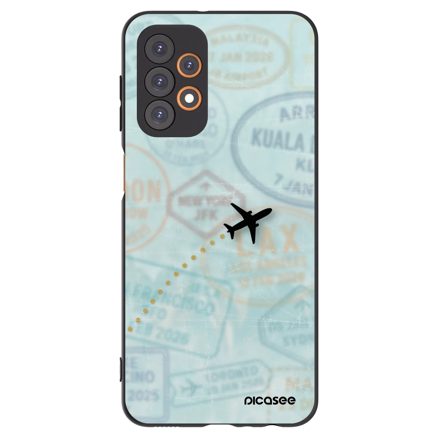 Picasee silikónový čierny obal pre Samsung Galaxy A23 A235F 4G - FLIGHT PATH