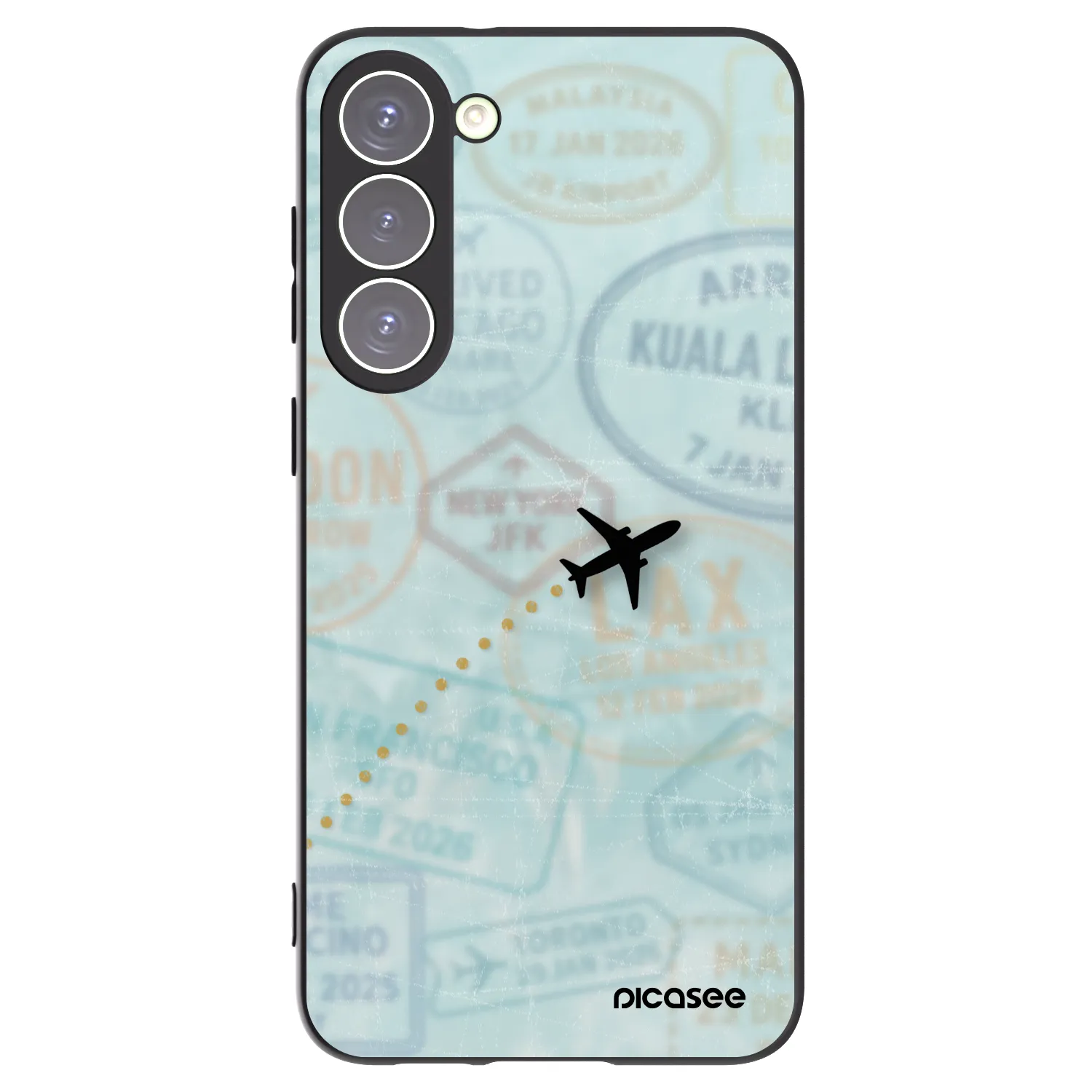 Picasee silikónový čierny obal pre Samsung Galaxy S23+ 5G - FLIGHT PATH