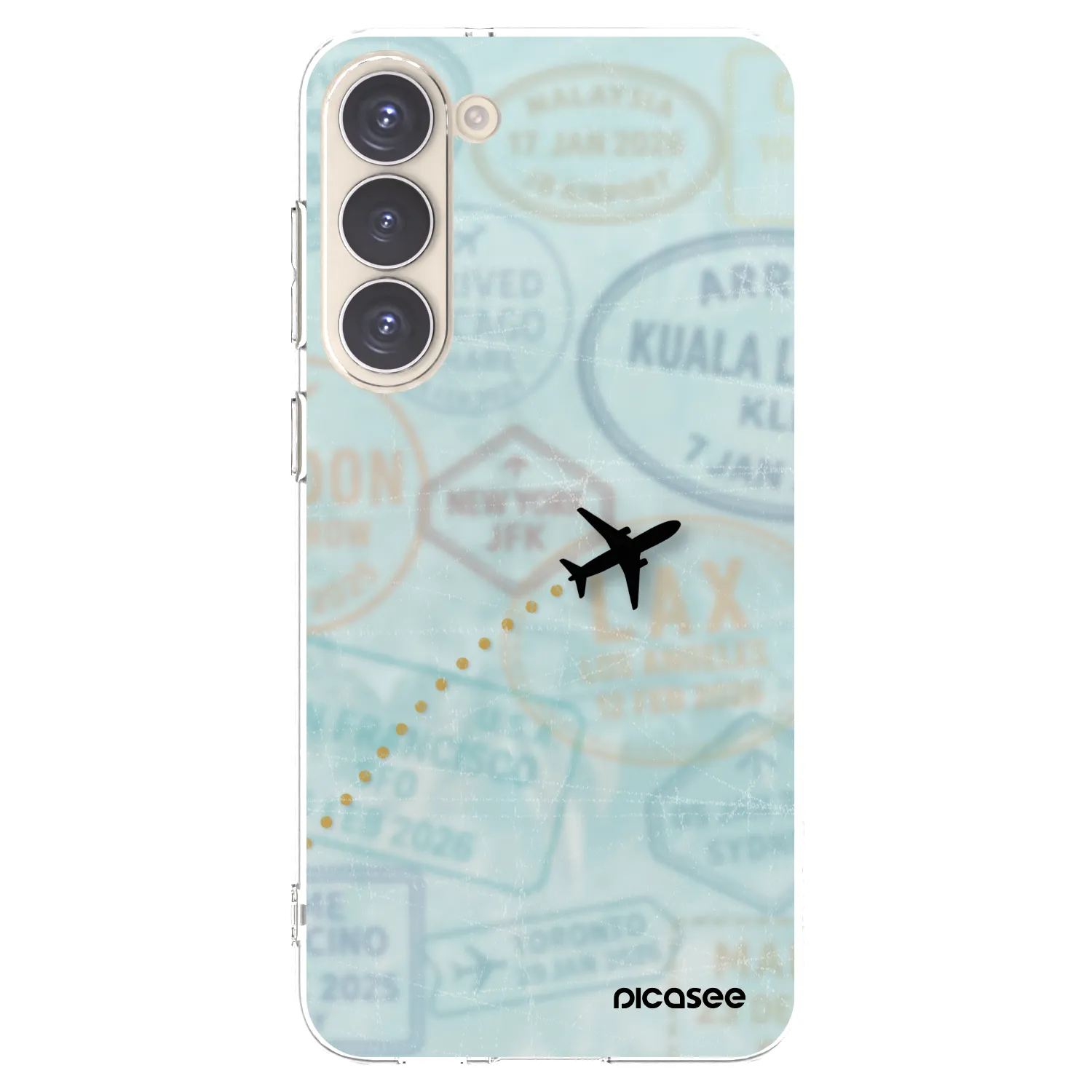 Picasee silikónový prehľadný obal pre Samsung Galaxy S23+ 5G - FLIGHT PATH